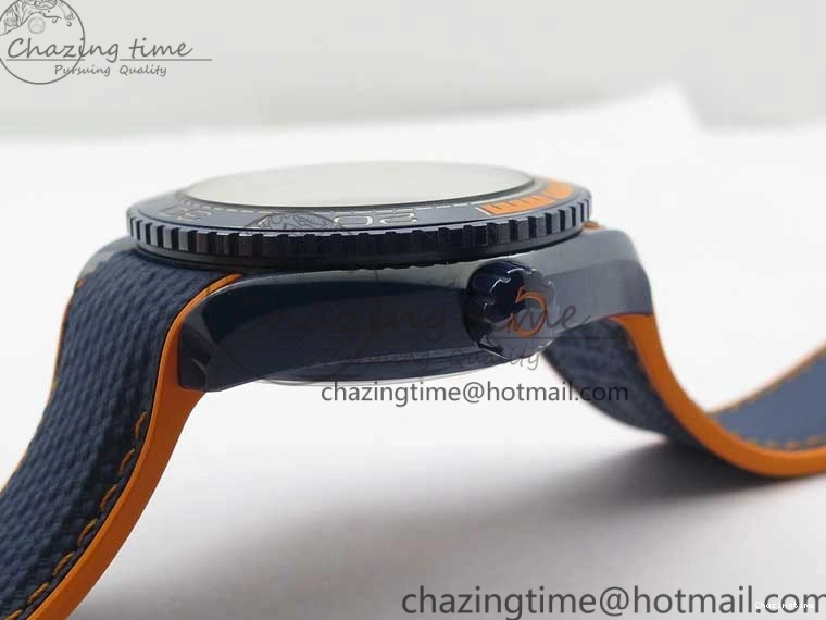 0316 Planet Ocean 45.5mm Big Blue Real Ceramic VSF 1:1 Best Edition on Blue Rubber Strap A8906 Super Clone Unique 7896